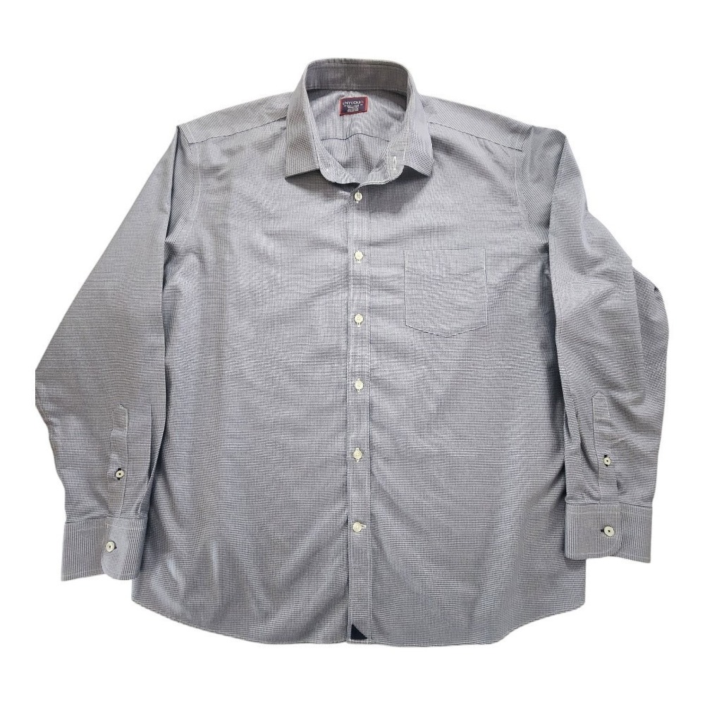 Untuckit Slim Fit Shirt Men Small Black Houndstooth Long Sleeve Button Up Casual